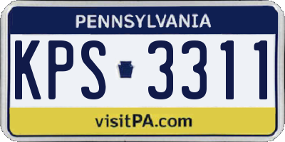 PA license plate KPS3311