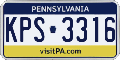 PA license plate KPS3316