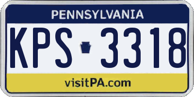 PA license plate KPS3318
