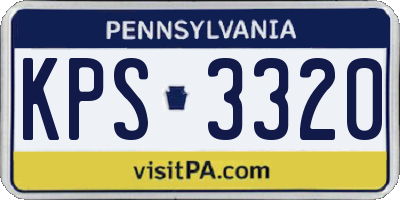 PA license plate KPS3320