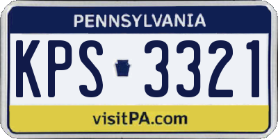 PA license plate KPS3321