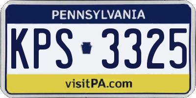 PA license plate KPS3325