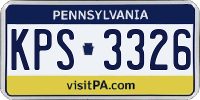 PA license plate KPS3326
