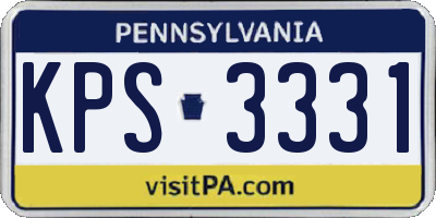 PA license plate KPS3331