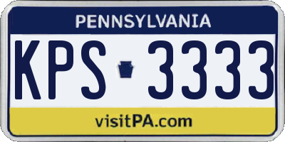 PA license plate KPS3333