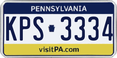 PA license plate KPS3334