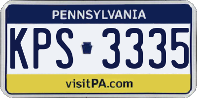 PA license plate KPS3335