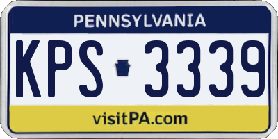PA license plate KPS3339