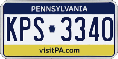 PA license plate KPS3340
