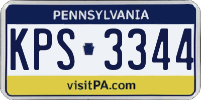 PA license plate KPS3344