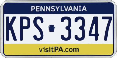 PA license plate KPS3347