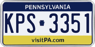 PA license plate KPS3351