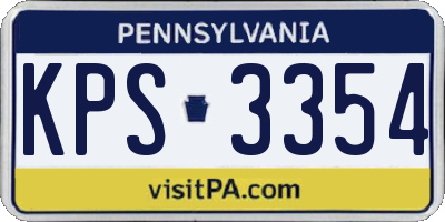 PA license plate KPS3354