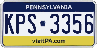 PA license plate KPS3356
