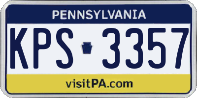 PA license plate KPS3357