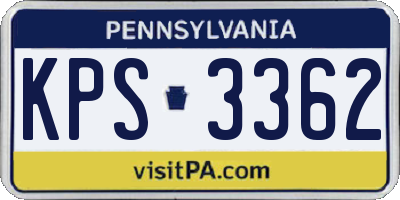 PA license plate KPS3362