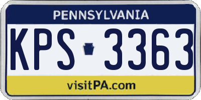 PA license plate KPS3363