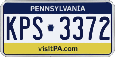 PA license plate KPS3372