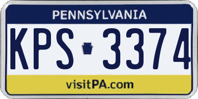 PA license plate KPS3374