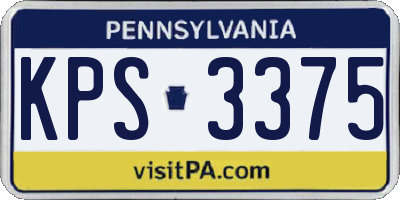 PA license plate KPS3375