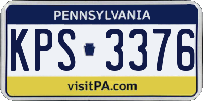 PA license plate KPS3376