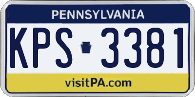PA license plate KPS3381