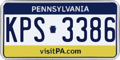 PA license plate KPS3386