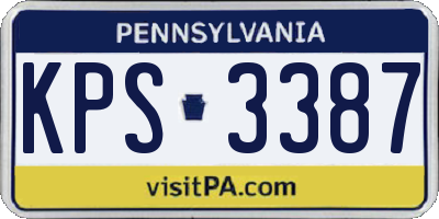 PA license plate KPS3387