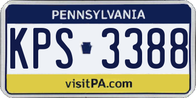 PA license plate KPS3388