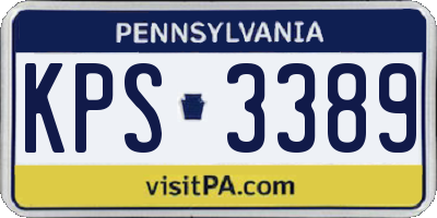 PA license plate KPS3389