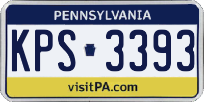 PA license plate KPS3393