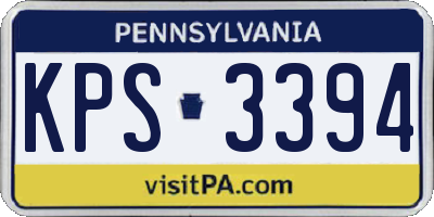 PA license plate KPS3394