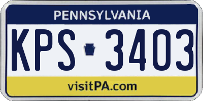 PA license plate KPS3403
