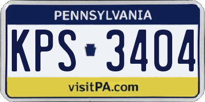 PA license plate KPS3404