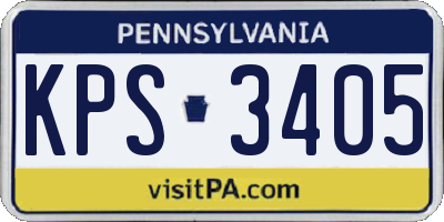 PA license plate KPS3405