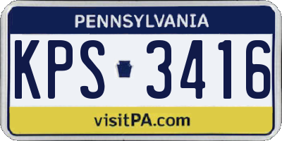PA license plate KPS3416