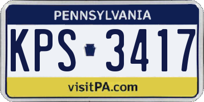 PA license plate KPS3417