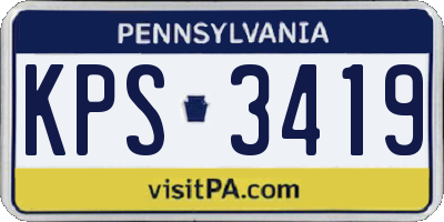 PA license plate KPS3419