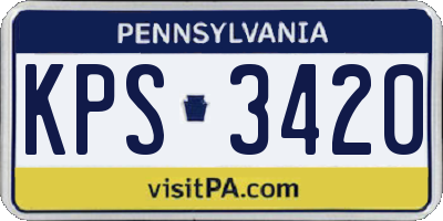 PA license plate KPS3420