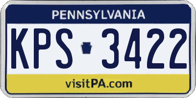 PA license plate KPS3422