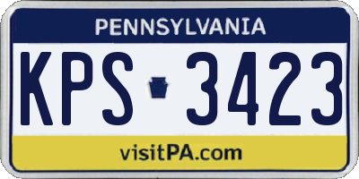 PA license plate KPS3423