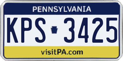PA license plate KPS3425