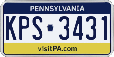 PA license plate KPS3431