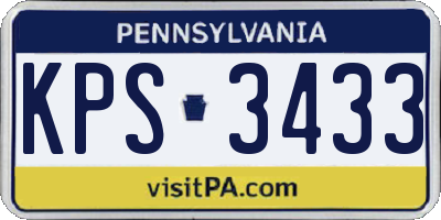 PA license plate KPS3433