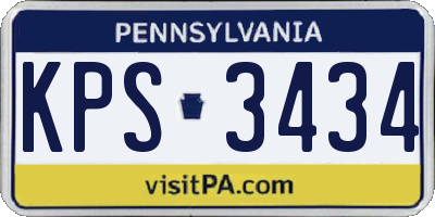 PA license plate KPS3434