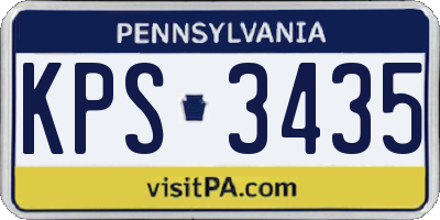 PA license plate KPS3435