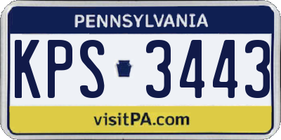 PA license plate KPS3443