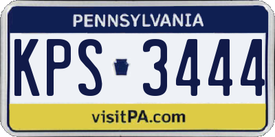 PA license plate KPS3444