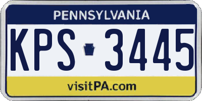 PA license plate KPS3445