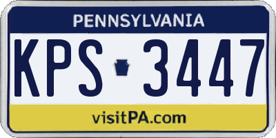 PA license plate KPS3447